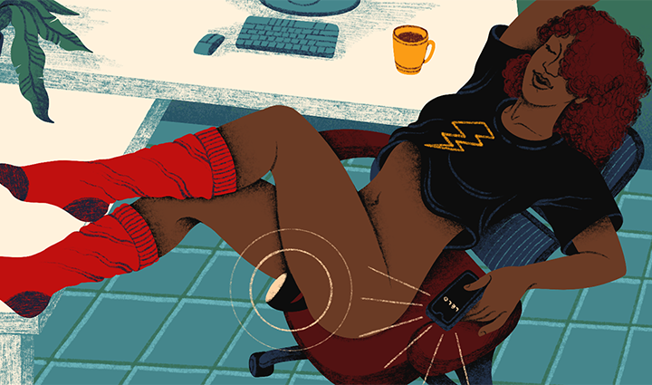 remote worker solo sex position