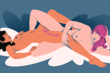 double ended dildo sex position scissoring