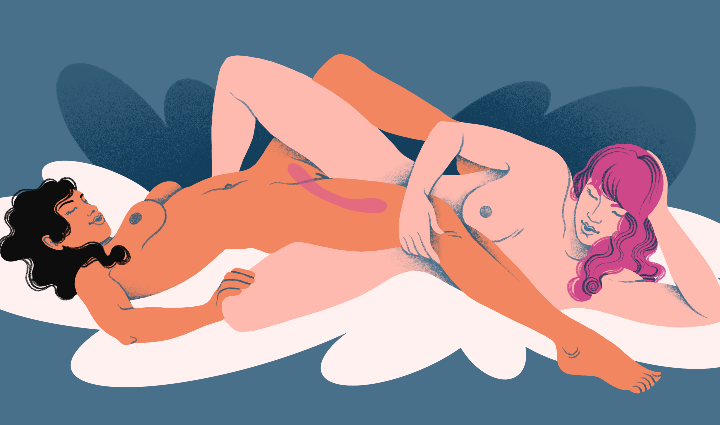 double ended dildo sex position scissoring