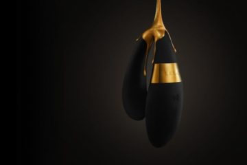 Vibrador para parejas TIANI 24k de LELO con anillo dorado y diseño elegante en negro