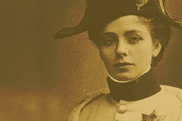 Mercedes de Acosta en retrato antiguo en tono sepia