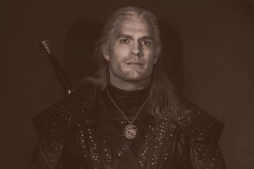 brujo de fantasia oscura inspirado en The Witcher retrato