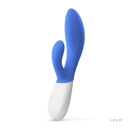 Vibrador rabbit INA Wave 2 de LELO en color azul con doble estimulación para el Punto G y el clítoris