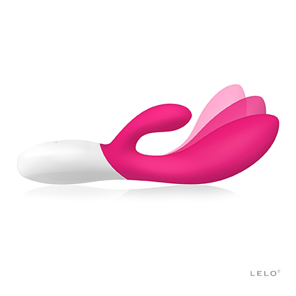 Vibrador rabbit INA Wave 2 de LELO mostrando el movimiento de balanceo WaveMotion y el característico efecto pinza de doble estimulación