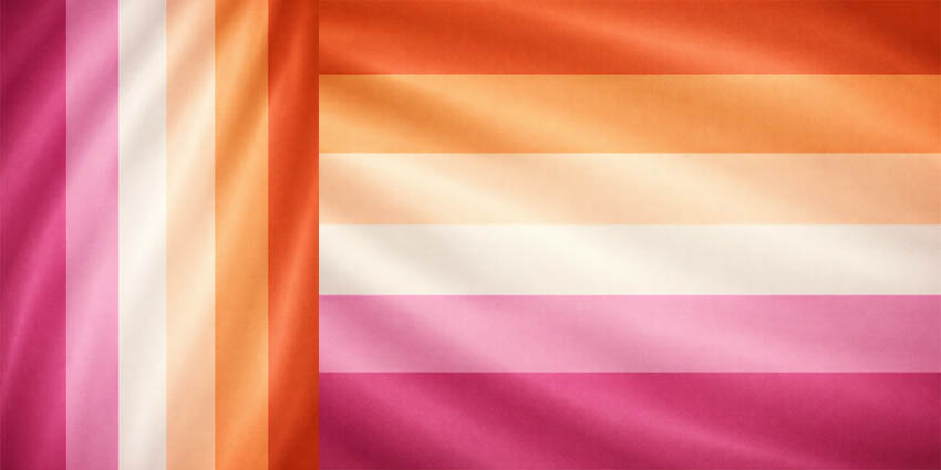 bandera orgullo lesbico fondo degradado naranja rosa imagen destacada