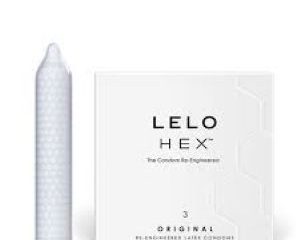 Condones HEX Original de LELO con diseño hexagonal más resistente