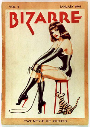 portada de la revista Bizarre volumen 2 de enero de 1946 creada por John Willie