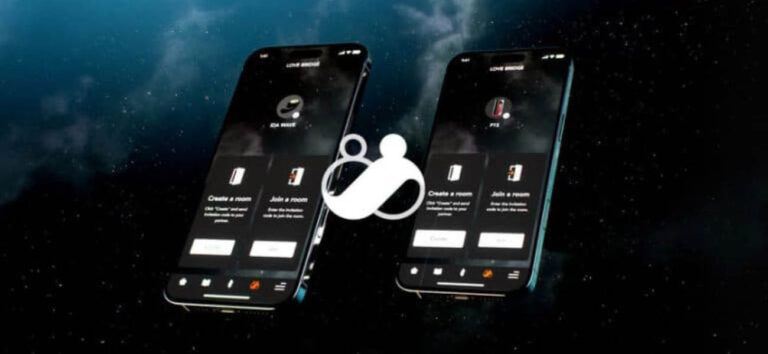 Love Bridge de LELO conectando dos juguetes sexuales compatibles mediante una sala privada en la aplicación