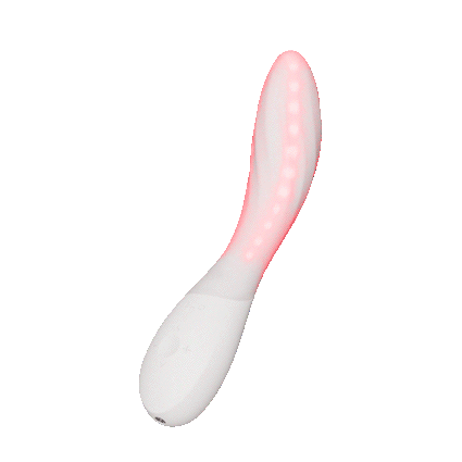 Vibrador para el Punto G LELO MONA Spectra con terapia de luz roja integrada y diseño curvado de silicona blanca