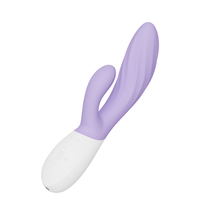 Vibrador rabbit LELO INA Twist en color lavanda con estimulador flexible y cuerpo texturizado